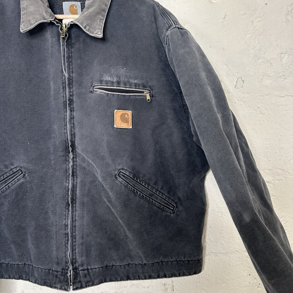Vintage Carhartt Blanketed Detroit Jacket “Petrol Grey” J97 - Picture 4 of 16
